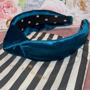 Teal Blue Velvet Lele Sadoughi Headband